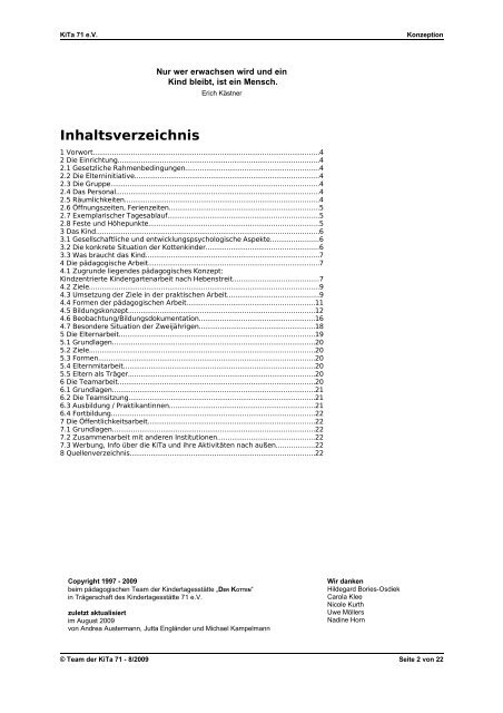 aktuelle pdf-Version der Konzeption - KiTa 71 eV .::: Startseite