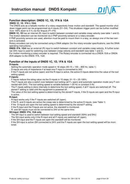 Instruction manual DNDS Kompakt - Dinaelektronik.com