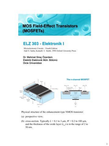 MOS Field-Effect Transistors (MOSFETs) ELZ 303 - Dicle Üniversitesi