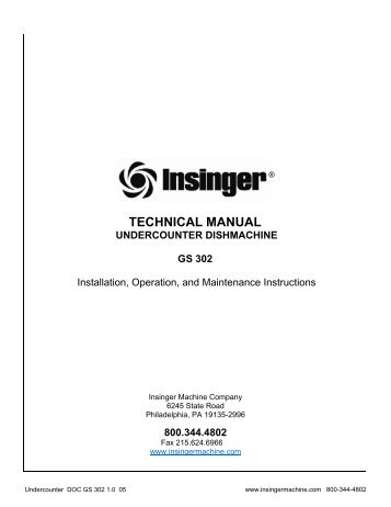 GS302 Tech Manual A - Insinger Machine Company