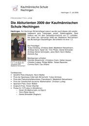 Abiturienten 2009 - kaufmännische Schule Hechingen