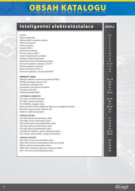 INTELIGENTNÍ ELEKTROINSTALACE www.inels.cz