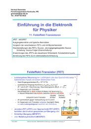 Einführung in die Elektronik für Physiker 11. Feldeffekt ... - FZK