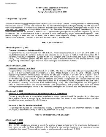 Form E-505 (8 - NC Department of Revenue