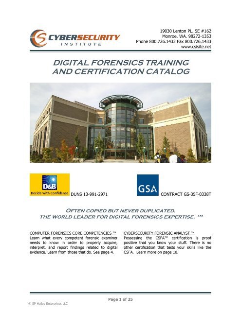 digital forensics training and certification catalog - CyberSecurity ...