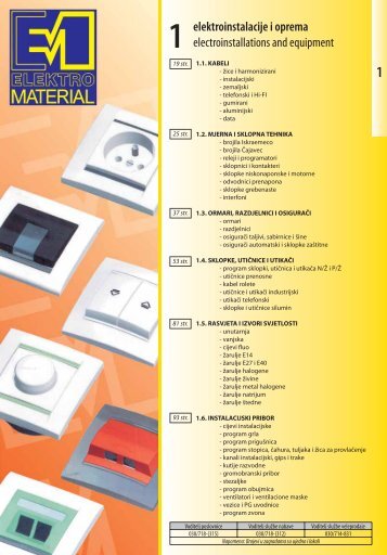 elektroinstalacije i oprema electroinstallations and equipment