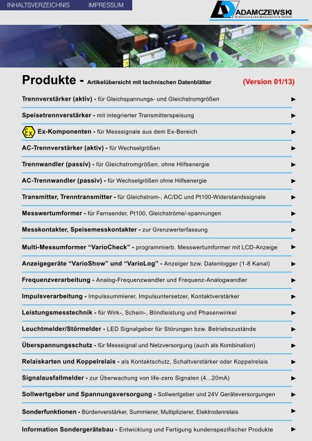 Produkte Artikelubersicht Mit Technischen Datenblatter