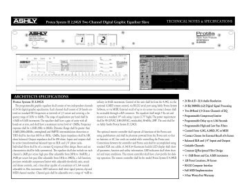 Spec Sheet - Ashly Audio