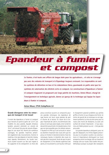 Epandeur à fumier et compost