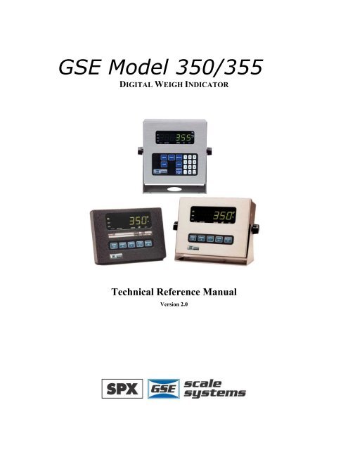 GSE Model 350/355 - Holtgreven Scale & Electronics
