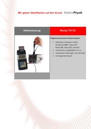 Härtemessung Rocky TH110 Wir gehen Oberflächen ... - ElektroPhysik