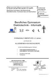 Berufliches Gymnasium Elektrotechnik - Informatik - OSZ - Tiem