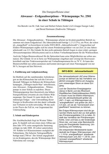 Abwasser - Erdgasabsorptions – Wärmepumpe Nr. 2501 in einer ...