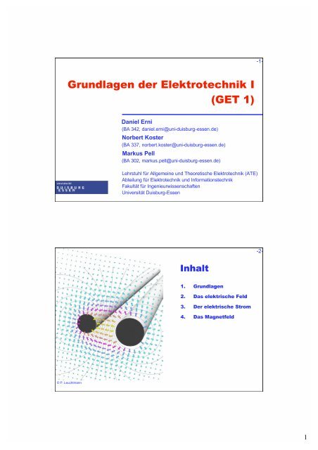 GET 1 - Allgemeine und theoretische Elektrotechnik - Universität ...