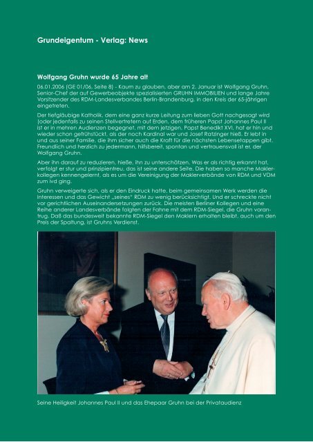 Markus Gruhn und seine Familie übergeben Papst Benedikt XVI ein ...