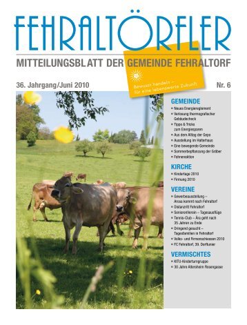 mitteilungsblatt der gemeinde fehraltorf