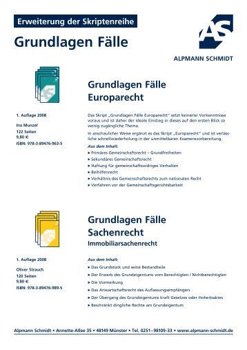 Grundlagen Fälle Europarecht - Alpmann Schmidt