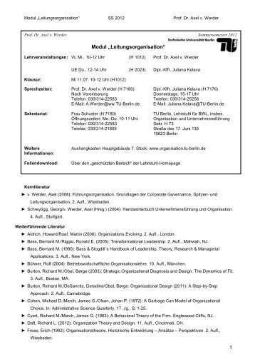 Infoblatt zum Download (PDF, 111,1 KB) - Fachgebiet Organisation ...