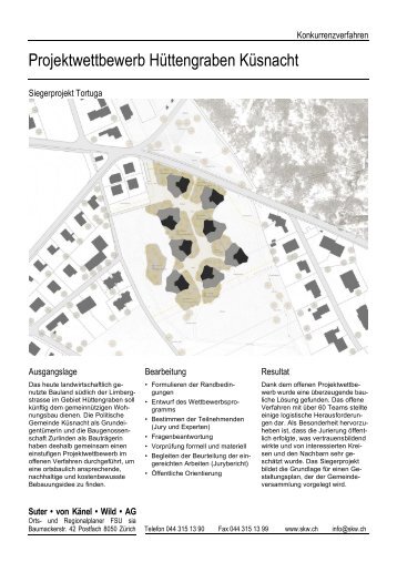 Projektwettbewerb Hüttengraben Küsnacht - Suter von Känel Wild AG