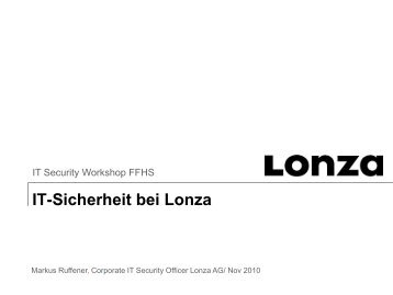It-Sicherheit bei Lonza - Fernfachhochschule Schweiz