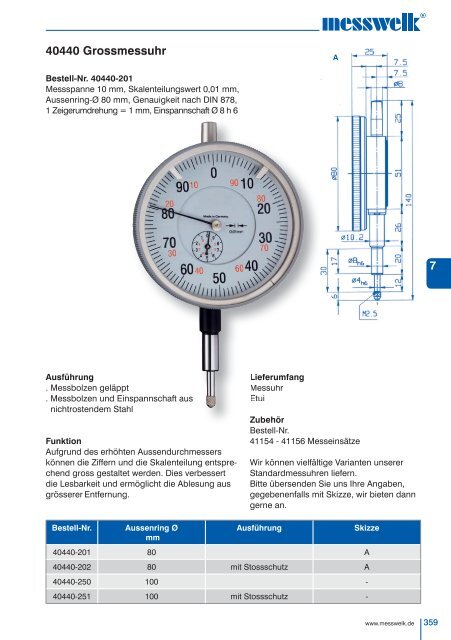 KAPITEL 7 Messuhren, Feinzeiger, Messeinsätze ...