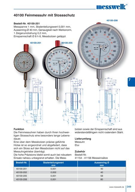 KAPITEL 7 Messuhren, Feinzeiger, Messeinsätze ...
