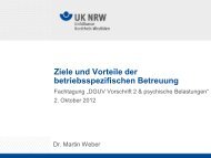 Ziele und Vorteile der betriebsspezifischen Betreuung (Dr. Martin