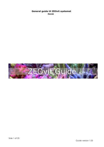 General guide til ZEOvit systemet - Korallen-Zucht.de