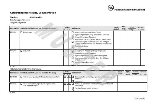 Grundsätzliches zum Arbeitsschutz in kleinen Unternehmen