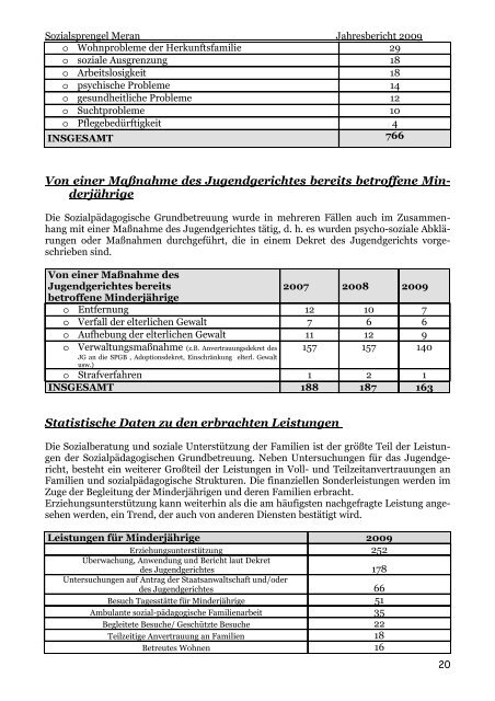 Bericht Sprengel Meran 2009 dt - Bezirksgemeinschaft Burggrafenamt