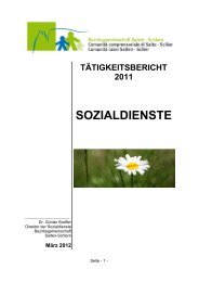 Sozialdienste Bericht 2011 - Bezirksgemeinschaft Salten-Schlern