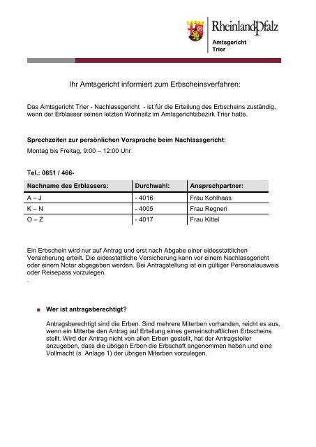Merkblatt Und Informationen Pdf Ministerium Der Justiz