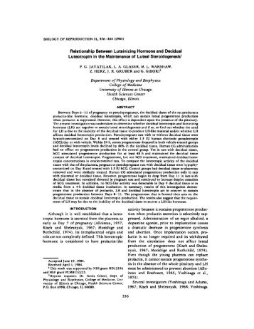 556 Relationship Between Luteinizing Hormone and Decidual ...