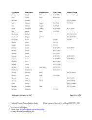 Oakland County Naturalization Index Order ... - Seeking Michigan