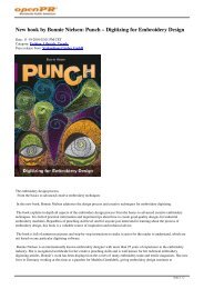 New book by Bonnie Nielsen: Punch – Digitizing for ... - openPR.com