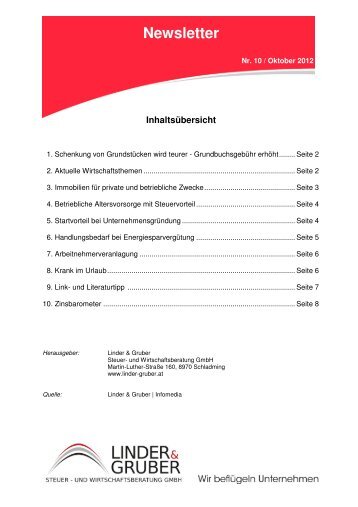 PDF-Download - Linder & Gruber, Steuer- und Wirtschaftsberatung ...