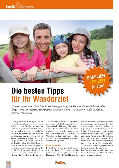 familienwandertage des landes tirol - Die Tiroler Landeszeitung