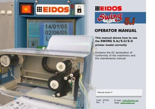 Operator Machine Guide Document Box OPERATOR MANUAL