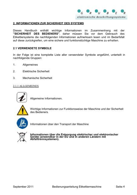 Bedienungsanleitung Etikettiermaschine LS10