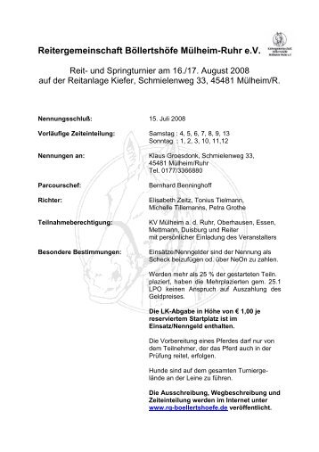 Reitergemeinschaft Böllertshöfe Mülheim-Ruhr e - muelheim.de