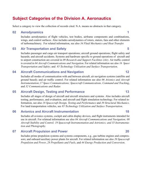 Scientific and Technical Aerospace Reports Volume 38 October 6 ...