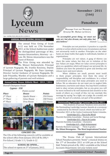 June - 2012 - Lyceum International School