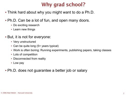 Tips on Getting into Grad School - Harvard University