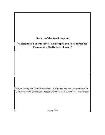 Report of the Workshop on - Commonwealth Educational Media ...