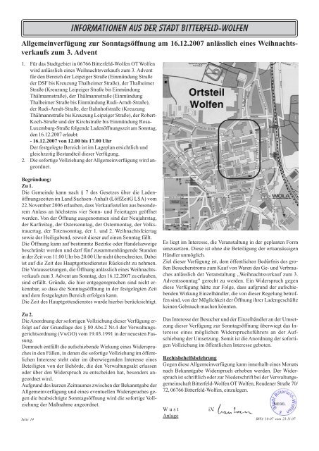 Amtsblatt 10-07 erschienen am 23.11.07.pdf - Stadt Bitterfeld-Wolfen