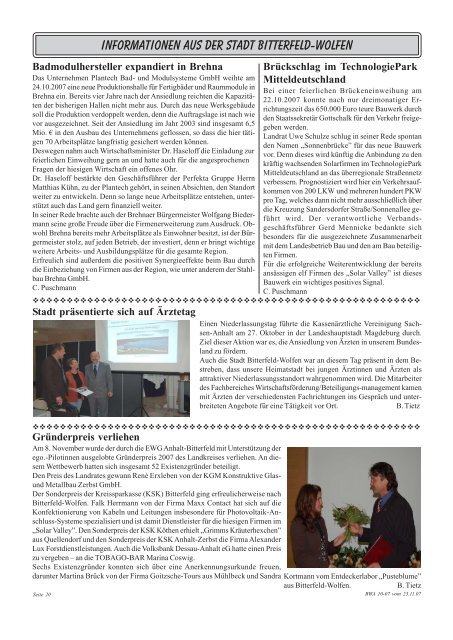 Amtsblatt 10-07 erschienen am 23.11.07.pdf - Stadt Bitterfeld-Wolfen