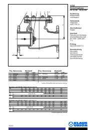 Rückschlagklappe PN 10-160 DN 40-500 Ausführung ... - Klaus Union