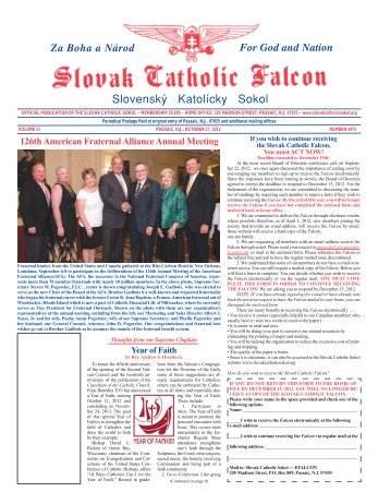 126th American Fraternal Alliance - Slovak Catholic Sokol