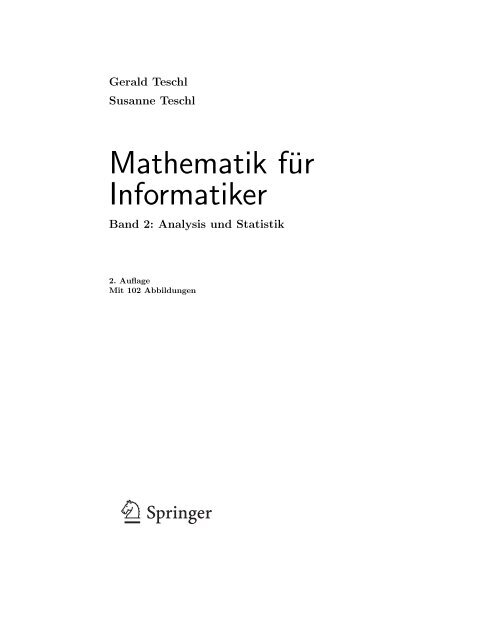 Mathematik für Informatiker 2 - an der Fakultät für Mathematik ...