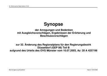 Anlage 3 - Synopse - Bezirksregierung Düsseldorf